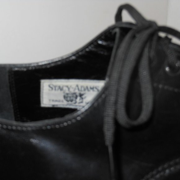 STATFORD AND STACEY ADAMS BLACK LEATHER OXFORD STYLE SHOE LOT SIZE 11 MEDIUM main image 4